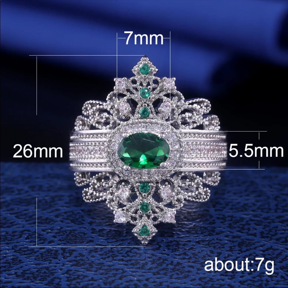 New 925 Sterling Silver Sapphire Ring - Picture 3 of 6
